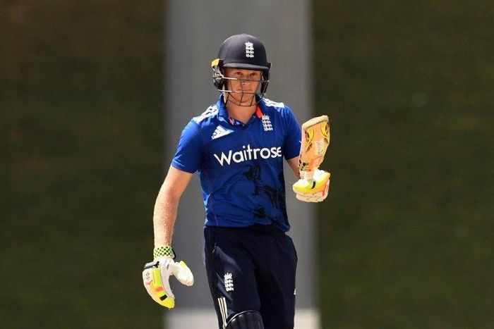 Sam Billings during the One Day International match between England and West Indies at the Sir Vivian Richards Stadium in St. John's, Antigua, on March 3, 2017
