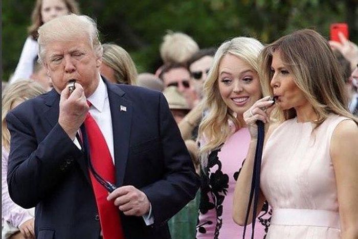Even Donald Trump and his wife Melania are blowing whistles