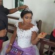 Rita Dominic on set of "In Case of Necessity "