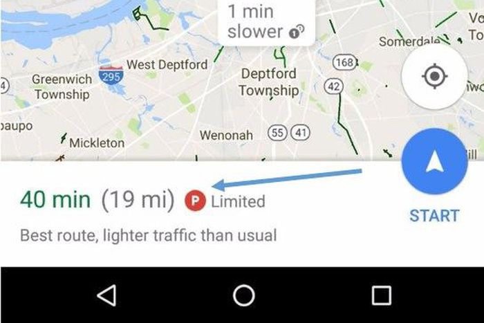 Google Maps' new parking feature