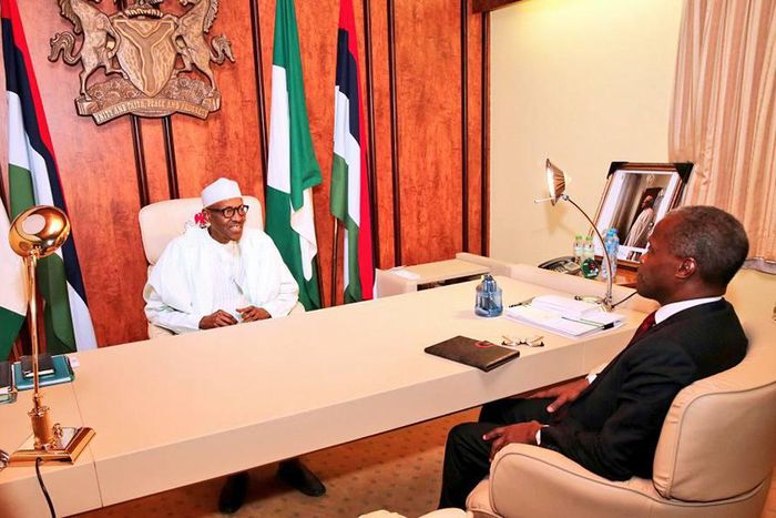 President Muhammadu Buhari with Vice President Yemi Osinbajo on Monday, August 21, 2017