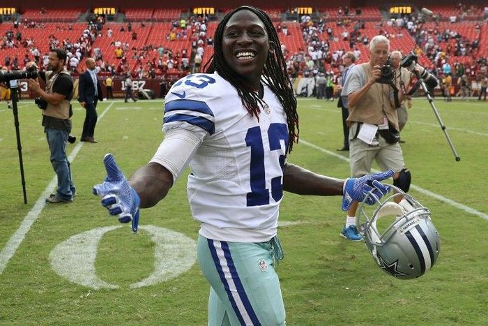 Receiver Lucky Whitehead, pictured in 2016, was cut from the Dallas Cowboys when it was reported that he had been arrested for shoplifting, but it now appears that the actual perpetrator had given Whitehead's name instead of his own