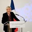 French presidential election candidate for the far-right Front National (FN) party Marine Le Pen delivers a speech focused on "France's international politics in a multipolar world" in Paris, on February 23, 2017