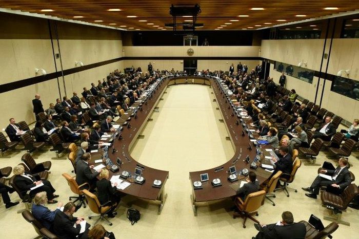 NATO Foreign ministers meet at NATO's existing headquarters in Brussels on December 7, 2016