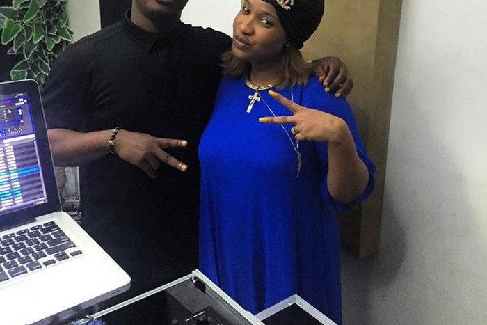Jaywon, Tonto Dikeh-Churchill, in the studio