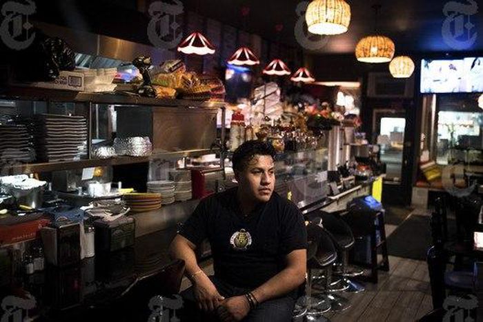 Ceasar Rodriguez at his family's restaurant, Tamales Martita, which has seen a decrease in business recently, in New York, Feb. 22, 2017. Rodriguez, who was brought to New York when he was 13 and has temporary protection from deportation under the DACA...