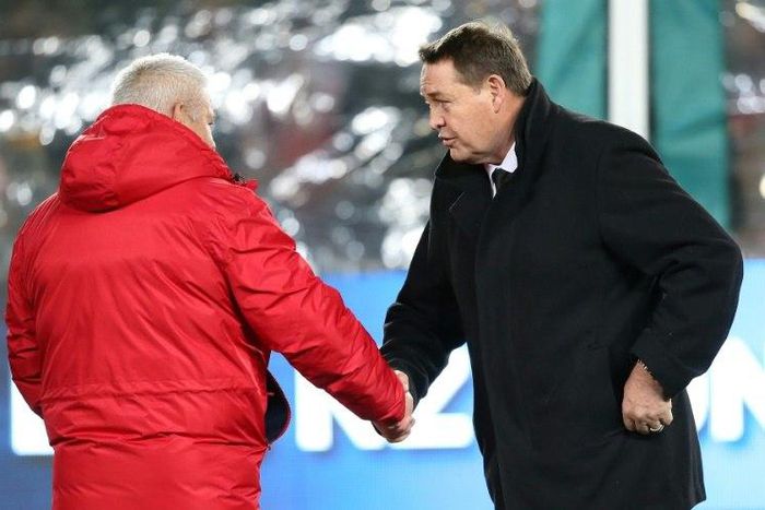 All Blacks coach Steve Hansen (R) says that the banter between him and Lions coach Warren Gatland has been exaggerated by the media