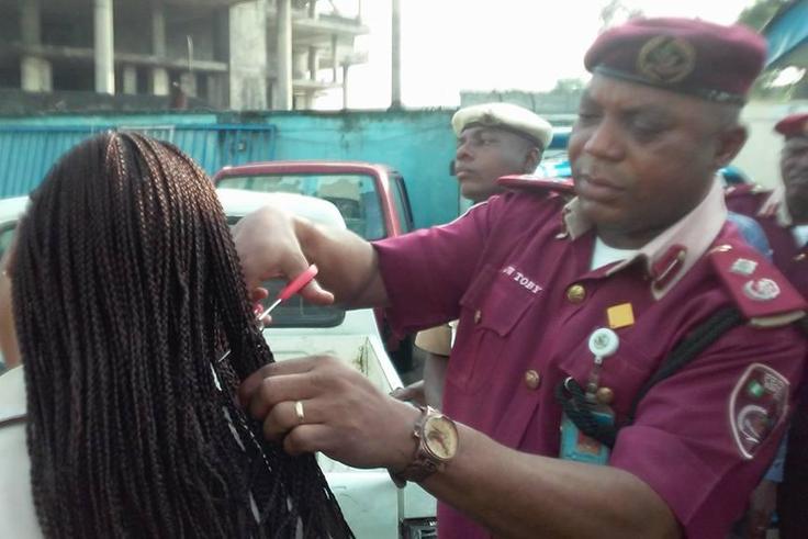 FRSC Commander cuts female officers' hair in Rivers