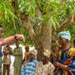 N-Power team interacting with volunteers and some farmers at a farm settlement in Osogbo.