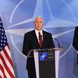 NATO Secretray General Jens Stoltenberg (R) and US Vice-President Mike Pence (L) give a press conference after a meeting at the NATO headquarters in Brussels on February 20, 2017