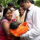 This file photo taken on August 12, 2017 shows relatives mourning the death of a child at the Baba Raghav Das Hospital in Gorakhpur, in the northern Indian state of Uttar Pradesh