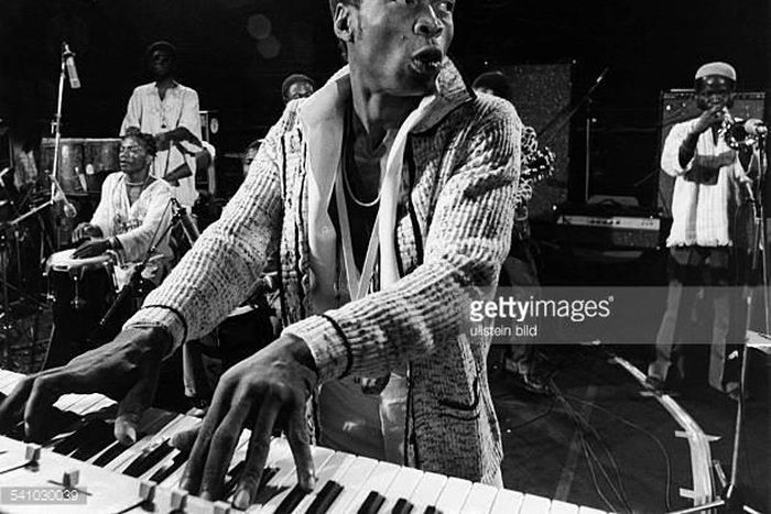Fela Kuti showing his mastery skills on the piano