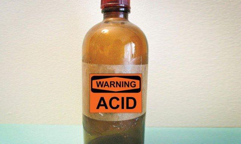 A bottle of acid