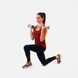 curtsy lunge with curl