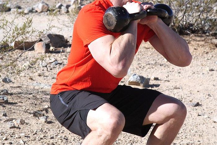 Double kettlebell front squat