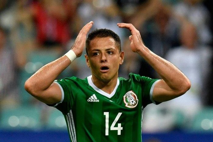 Mexican striker Javier Hernandez, pictured in June 2017, has signed on with the West Ham football club for a three-year contract worth £16 million ($20.8 million, 17.9 million euros),