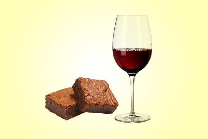 A glass of wine or a brownie?