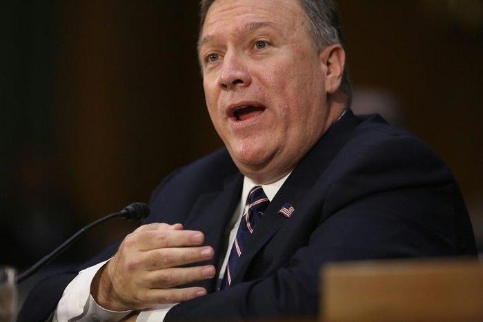 CIA chief Mike Pompeo, pictured on January 12, 2017, is in Ankara to discuss the Syria conflict