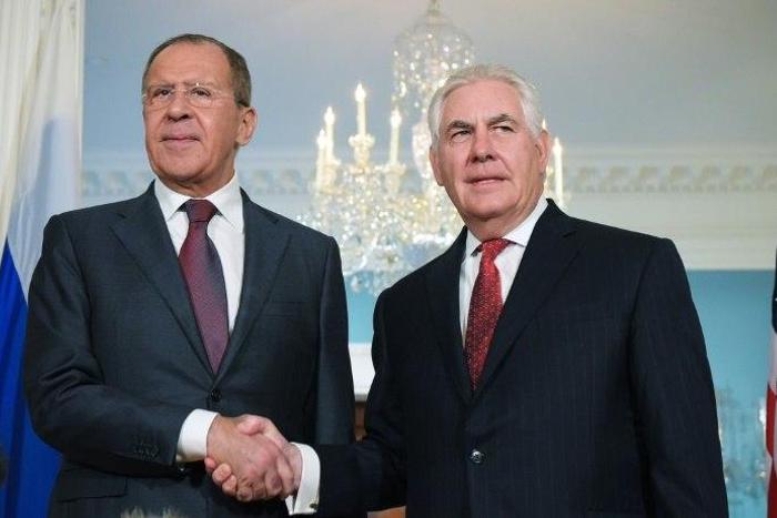 US Secretary of State Rex Tillerson, right, plans to meet with Russian Foreign Minister Sergei Lavrov (left) over the weekend