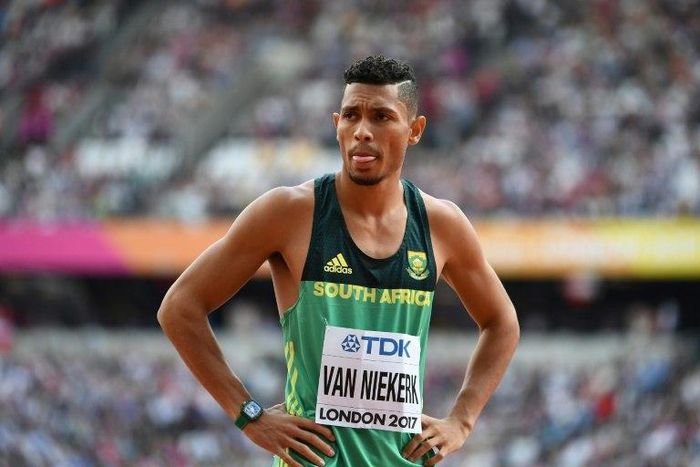 South Africa's Wayde van Niekerk waits for the start of the heats of the men's 400m at the IAAF World Championships in London on August 5, 2017