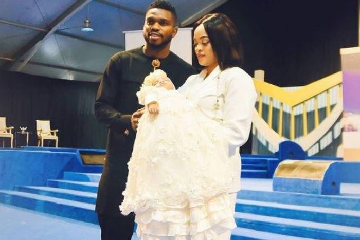 Joseph Yobo and wife, Adaeze dedicate daughter to the Lord