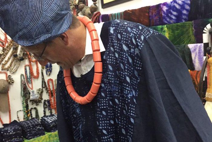 Richard Quest in a complete agbada look