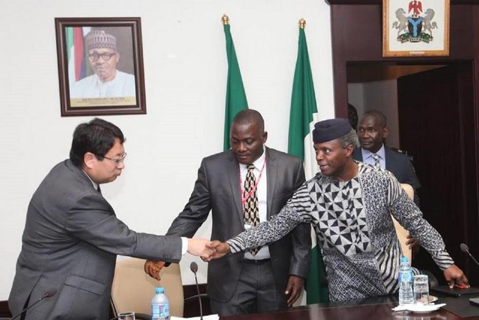 Vice President Yemi Osinbajo meets with China's Liu Baoju in Abuja