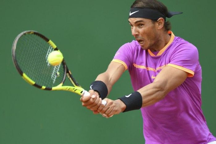 Spain's Rafael Nadal returns the ball to Spain’s Albert Ramos-Vinolas during the final of Monte-Carlo ATP Masters Series Tournament tennis match, on April 23, 2017 in Monaco