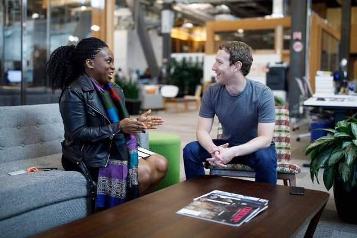 Lola Omolola and Mark Zuckerberg