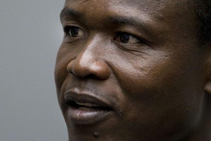 Dominic Ongwen, a former commander in the Lord's Resistance Army (LRA), pictured at the International Criminal Court in The Hague, on December 6, 2016