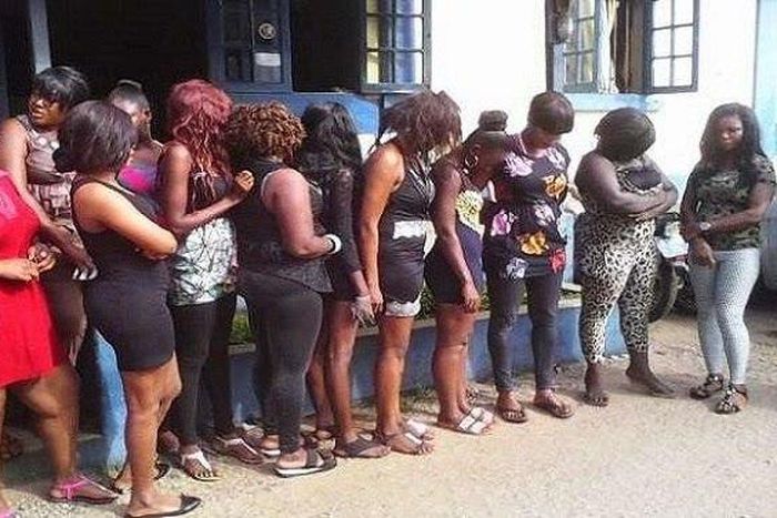 Some of the arrested Abuja prostitutes