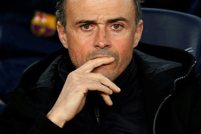 Barcelona's coach Luis Enrique looks on before the Spanish Copa del Rey (King's Cup) semi final match against Club Atletico de Madrid at the Camp Nou stadium in Barcelona on February 7, 2017