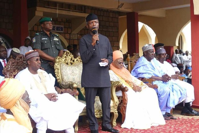 Vice President, Yemi Osinbajo honoured with the title of “Jagaban Adamawa on Thursday, April 13, 2017.