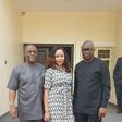 Ekiti State Governor, Ayo Fayose with former aviation minister, Femi Fani-Kayode and wife, Precious Chikwendu.