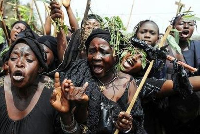 Nigerian women protesting