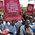 Striking Medical practitioners in Kenya protest