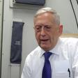 US Defense Secretary James Mattis speaks to reporters on board a flight to Jordan for the start of a regional tour on August 20, 2017