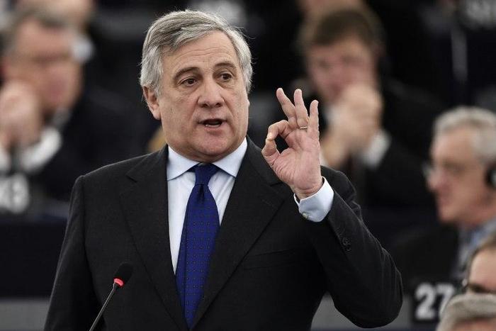 Member of the European People's Party Antonio Tajani delivers a speech during a session to elect a new President of the European Parliament in Strasbourg, eastern France, on January 17, 2016