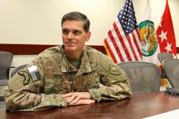 Top US military commander for the Middle East, General Joseph Votel, met in Syria with leaders from the Syrian Democratic Forces in the first such trip under the new US administration