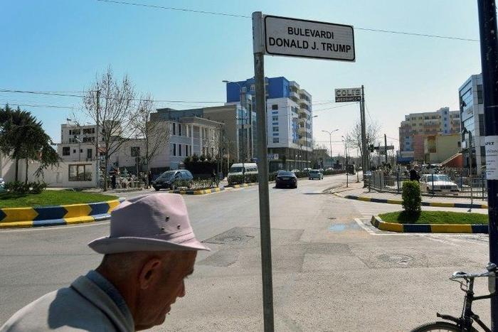 Kamza, a few miles north of Tirana, had already made Trump an honorary citizen