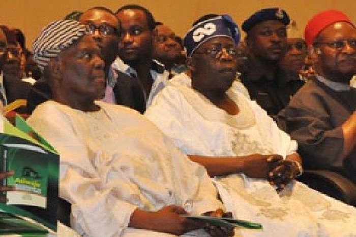 Bisi Akande and Bola Tinubu at an event