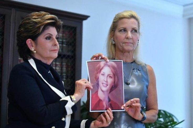 Attorney Gloria Allred (left) and a woman who gave her name only as Robin accuse Roman Polanski of having sexually assaulted Robin when she was a minor