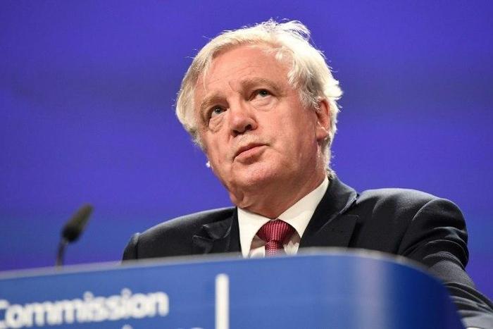 Britain's Brexit Minister David Davis addresses a press conference at the end of the first day of Brexit negotiations at the European Commission in Brussels on June 19, 2017