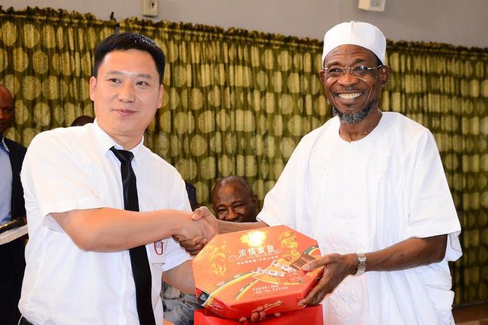 New management of the Osun Cocoa Processing receiving the Osun state Governor, Mr Rauf Aregbesola during a visit to the refurbished and operation plant 