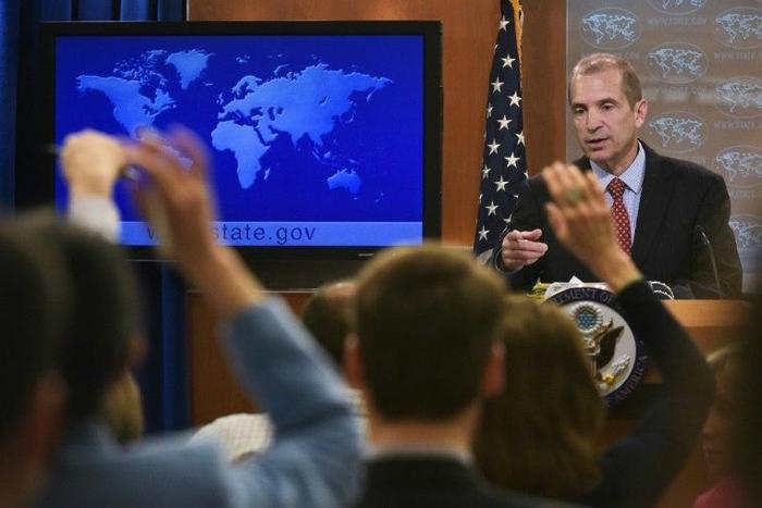 Acting spokesman Mark Toner calls on reporters in the first State Department briefing held since Donald Trump came to power