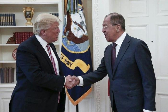 Images of President Donald Trump meeting with Russia's Sergei Lavrov in the Oval Office were issued by the Russian state news agency TASS, and subsequently published by much of the global media