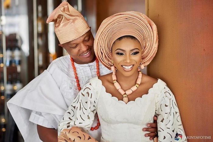 Stephanie Coker and Daniel Aderinokun at their traditional wedding