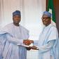 Nigeria's President Muhammadu Buhari (R) receive a letter of confirmation from the President of the Senate of Nigeria Bukola Saraki in Abuja, Nigeria, November 3, 2015. REUTERS/Stringer