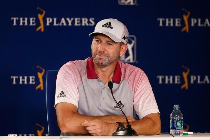 Sergio Garcia of Spain speaks to the media prior to the The Players Championship at the Stadium course at TPC Sawgrass on May 10, 2017 in Ponte Vedra Beach, Florida