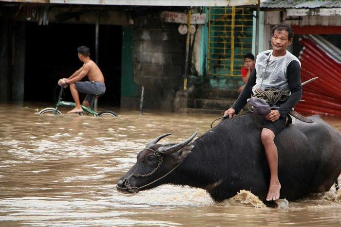 The weather disturbance locally named "Usman" hit the Philippines on Saturday